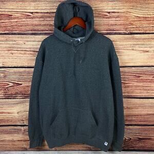 Vintage Y2k Russell Athletic Dark Gray Hoodie Sweatshirt